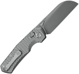 Kunwu Knives Compact Chad XT Lock Gray Titanium Folding PM60 Pocket Knife SX703CTI