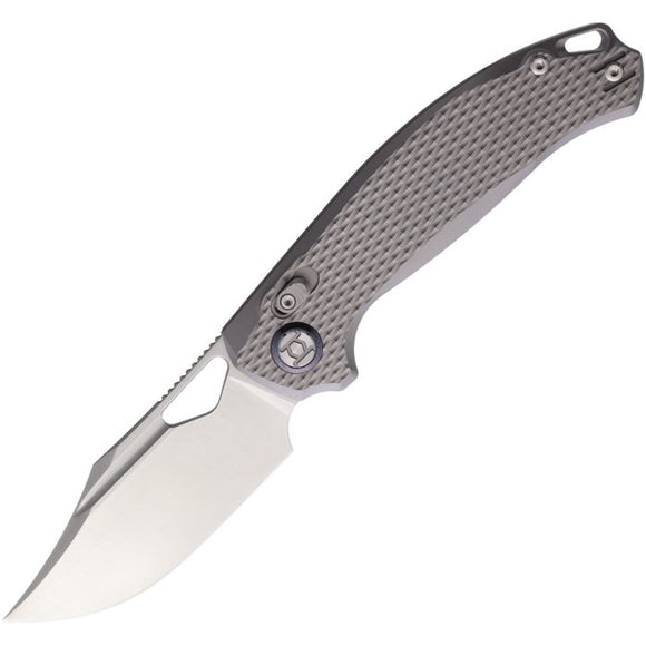 Kunwu Knives Django XL XT Lock Gray Titanium Folding Elmax Pocket Knife X707XLT1A