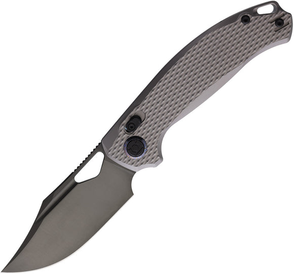 Kunwu Knives Django XL XT Lock Gray Titanium Folding Elmax Pocket Knife X707XLT3