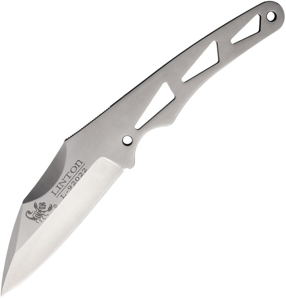 Linton Cutlery Grey Stainless Steel Drop Point Fixed Blade Knife 92022NS