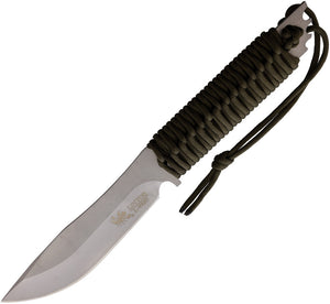 Linton Cutlery OD Green Cord Wrapped Stainless Fixed Blade Knife 97057A