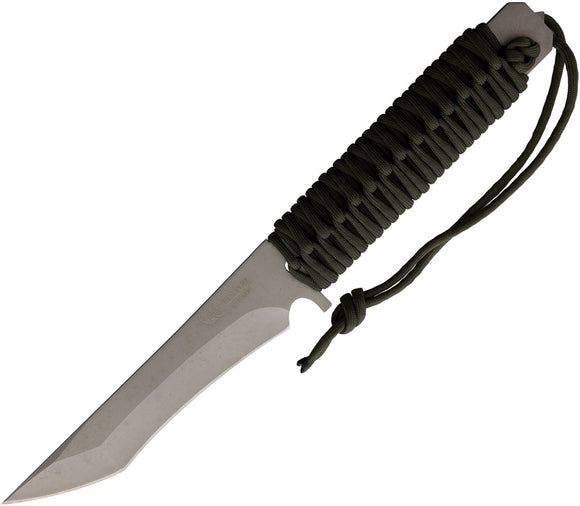 Linton Cutlery OD Green Cord Wrapped Stainless Fixed Blade Knife 97059A