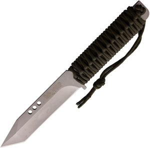 Linton Cutlery OD Green Cord Wrapped Stainless Steel Fixed Blade Knife 97062ANS