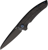 Legion Steel Knives Asgeir Solv Framelock Black Titanium & Carbon Fiber Folding CPM-20CV Knife 12023B