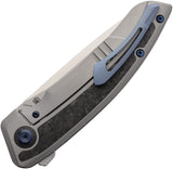 Legion Steel Knives Asgeir Solv Framelock Gray Titanium & Carbon Fiber Folding CPM-20CV Knife 12023S