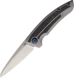 Legion Steel Knives Asgeir Solv Framelock Gray Titanium & Carbon Fiber Folding CPM-20CV Knife 12023S