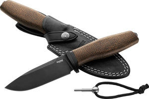 LionSTEEL ACHA Green Burlap Micarta Bohler M390 Fixed Blade Knife AHBBLG