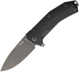 Lion Steel KUR Linerlock Black Stonewash Black G10 Folding Pocket Knife KURBBK