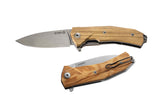 Lion Steel KUR Olive Wood Linerlock Sleipner Tool Folding Knife KURUL