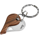 Lion Steel LionBeat Heart Santos Wood AISI 440 Stainless Knife Keychain LBST