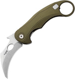LionSTEEL LEone Mid Framelock Green Aluminum Folding M390 Pocket Knife LE2AGS