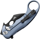 LionSTEEL LEone Mid Framelock Ice Blue Aluminum Folding PVD M390 Pocket Knife LE2AIB