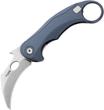 LionSTEEL LEone Mid Framelock Ice Blue Aluminum Folding M390 Pocket Knife LE2AIS