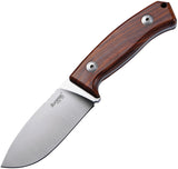 Lion Steel Hunter Santos Wood Handle D2 Tool Steel Fixed Knife w/ Sheath M2ST