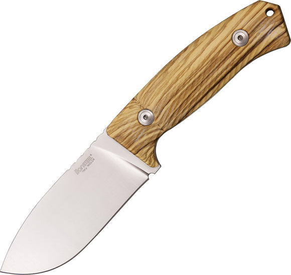 Lion Steel Hunter Olive Wood Handle Niolox Steel Fixed Knife w/ Belt Sheath M3UL