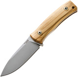 Lion Steel M4 Olive Wood Handle M390 Stainless Fixed Blade Knife w/ Sheath M4UL