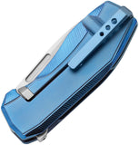 LionSTEEL N.ONE Framelock Blue Titanium Folding MagnaCut Pocket Knife N1BL