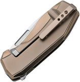 LionSTEEL N.ONE Framelock Bronze Titanium Folding MagnaCut Pocket Knife N1BR