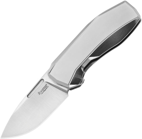 LionSTEEL N.ONE Framelock Gray Titanium Folding MagnaCut Pocket Knife N1GY