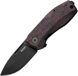 LionSTEEL Nano Framelock Purple Haze Carbon Fiber & Titanium Folding MagnaCut Knife NA01PH