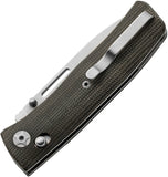 LionSTEEL Nini 1 Crossbar Lock Green Micarta Folding M390 Pocket Knife NN1CVG