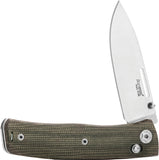 LionSTEEL Nini 1 Crossbar Lock Green Micarta Folding M390 Pocket Knife NN1CVG