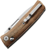 LionSTEEL Nini 1 Crossbar Lock Natural Micarta Folding M390 Pocket Knife NN1CVN
