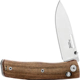 LionSTEEL Nini 1 Crossbar Lock Natural Micarta Folding M390 Pocket Knife NN1CVN