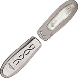 Lion Steel Money Clip Titanium Handle Mother of Pearl Stainless Holder PBMOP