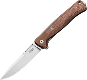 LionSTEEL Skinny Framelock Earth Brown Aluminum & Micarta Folding MagnaCut Knife SK01AES