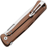 LionSTEEL Skinny Framelock Earth Brown Aluminum & Micarta Folding MagnaCut Knife SK01AES