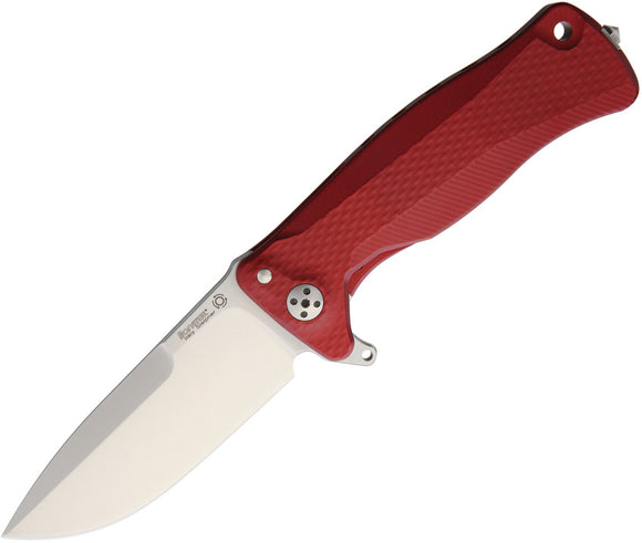 Lion Steel SR11 Satin Red Sleipner Framelock Folding Pocket Knife SR11ARS