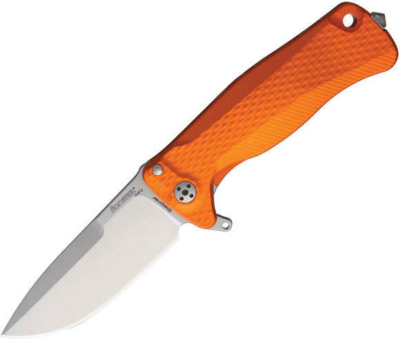 Lion Steel SR22 Framelock Orange Aluminum Satin Sleipner Folding Knife SR22AOS