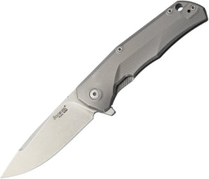 Lion Steel TRE Titanium 6AI-4V Gray Framelock Bohler M390 Stainless Knife TREGR