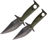 LOTAR Combat OREV GW & DW OD Green G10 D2 Steel Fixed Blade Knife Collector Set OREV5132S