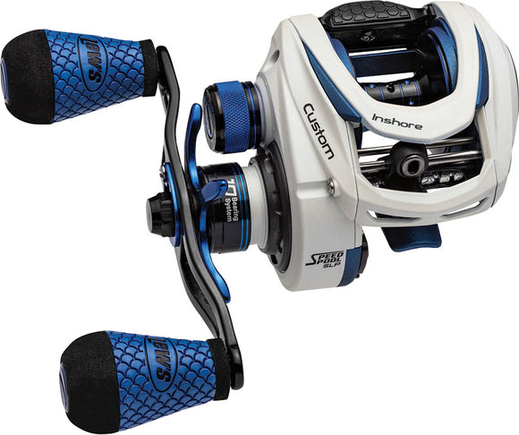 Lew's Custom Inshore Slp 7.5:1 White & Blue Right Fishing Reel CI1SH