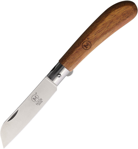 MAIN Knives German Line Linerlock Brown Wood Folding Stainless Pocket Knife 1301
