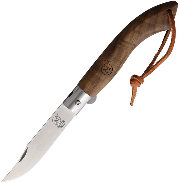 MAIN Knives American Linerlock Walnut Wood Folding Stainless Pocket Knife 8000