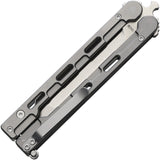Mantis Flux Balisong Gray Titanium 154CM Stainless Tanto Butterfly Knife 8032