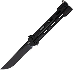 Mantis Flyswitch Balisong Black Titanium 154CM Stainless Drop Pt Butterfly Knife 8049