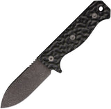 Maratac R4A Black Contour-Tex Carbon Fiber D2 Steel Fixed Blade Knife w/ Sheath R120