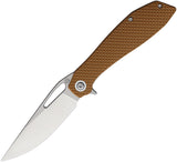 Maratac BXTR Linerlock Tan G10 Folding 8Cr13MoV Drop Pt Pocket Knife R128