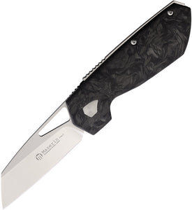 Maserin 371 W-Lock Black Carbon Fiber Folding Bohler M390 Pocket Knife 371N