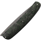 Maserin Gourmet Linerlock Green Carbon Fiber Folding Damascus Pocket Knife 380DV