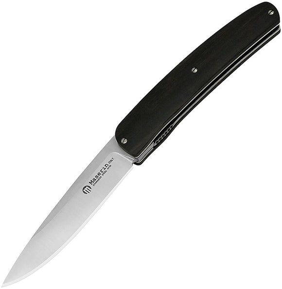 Maserin Mini Gourmet Linerlock Ebony Wood Folding Stainless Pocket Knife 381EB