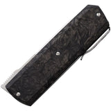 Maserin 410 Silver Linerlock Fat Carbon Fiber Folding Elmax Pocket Knife 410N