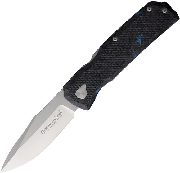 Maserin 502 Power W-Lock Blue Fatcarbon Fiber Folding Bohler N690 Pocket Knife 502B