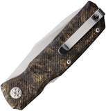 Maserin 502 Power W-Lock Gold Fatcarbon Fiber Folding Bohler N690 Pocket Knife 502G