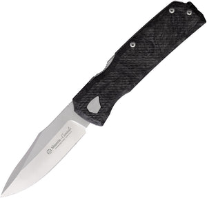 Maserin 502 Power W-Lock Black Fatcarbon Fiber Folding Bohler N690 Pocket Knife 502N