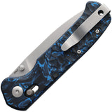 Maserin Frontier Crossbar Lock Blue Carbon Fiber Folding Nitro X7 Pocket Knife 634CFB